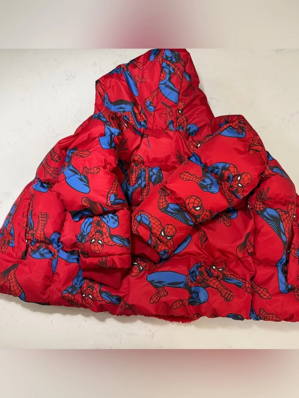 Marvel Spider-Man Red & Blue Puffer Jacket for Kids